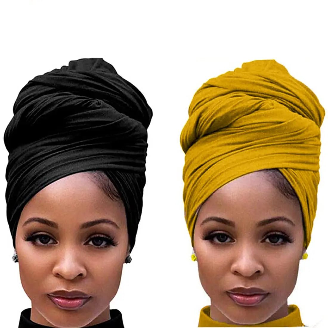 2 Pcs Head Wraps for Women Large Haribands Turbans for Women Head Wrap Hair Scarf Headbands for Black Hair Lady Girl - Gorgeous Strands Retail