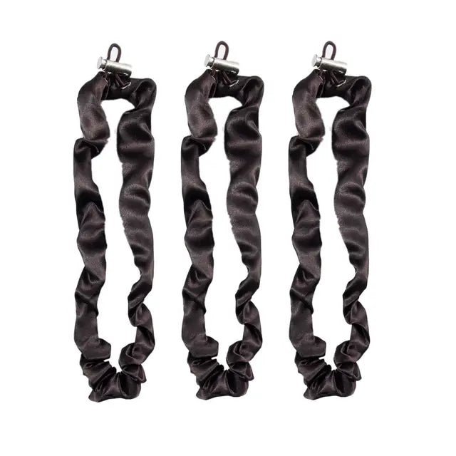 3Pcs Adjustable Extra Length Scrunchie Elastic Tie Hair Rope No Slip Silky Satin Hair Loop Rubber Band for Girl Thick Curly Hair - Gorgeous Strands Retail