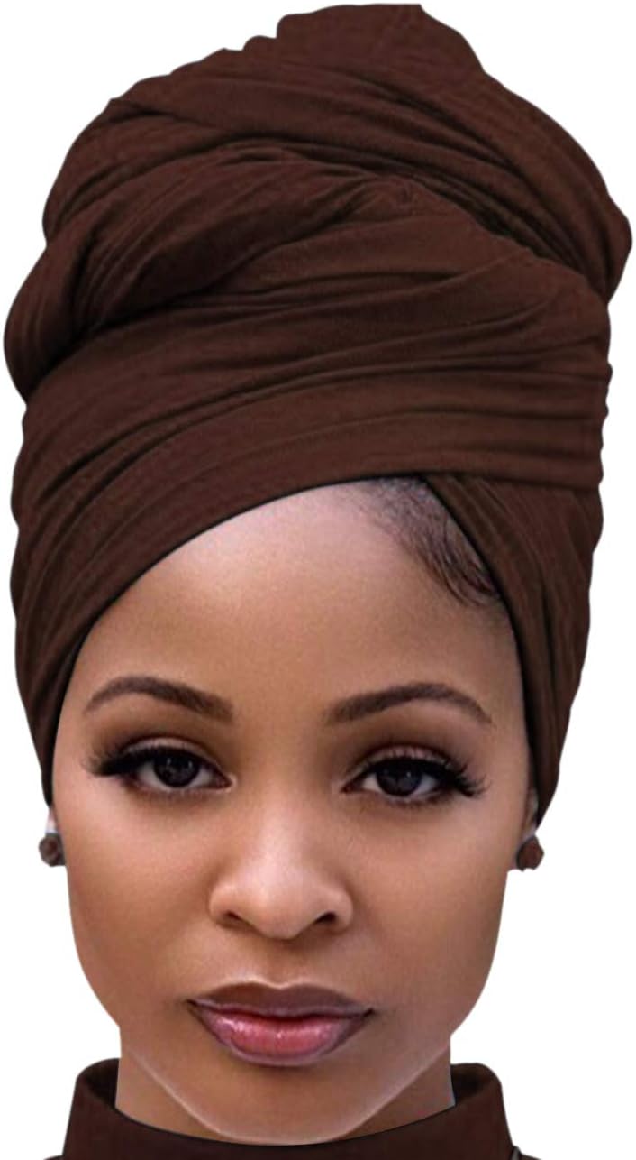 Head Wraps for Black Women Stretch Head Scarf Long African Hair Wraps Turban Headwraps Jersey Headbands