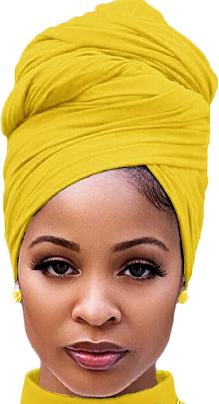 Head Wraps for Black Women Stretch Head Scarf Long African Hair Wraps Turban Headwraps Jersey Headbands