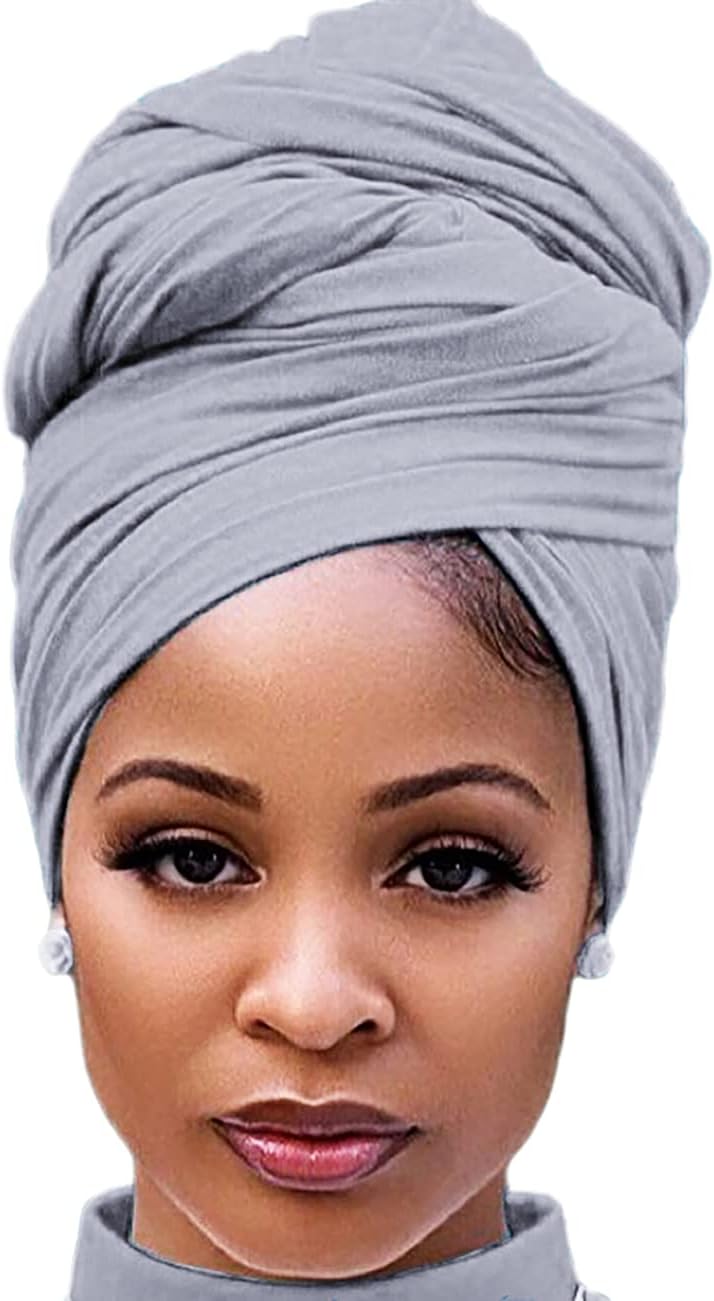 Head Wraps for Black Women Stretch Head Scarf Long African Hair Wraps Turban Headwraps Jersey Headbands