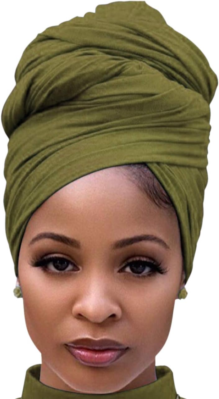 Head Wraps for Black Women Stretch Head Scarf Long African Hair Wraps Turban Headwraps Jersey Headbands