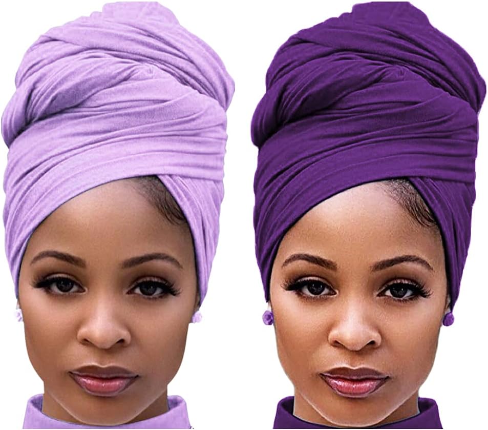 Head Wraps for Black Women Stretch Head Scarf Long African Hair Wraps Turban Headwraps Jersey Headbands