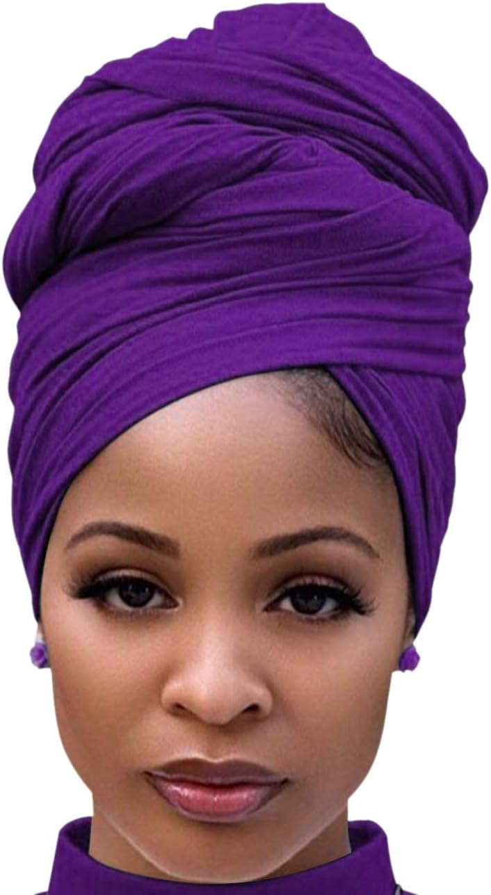 Head Wraps for Black Women Stretch Head Scarf Long African Hair Wraps Turban Headwraps Jersey Headbands